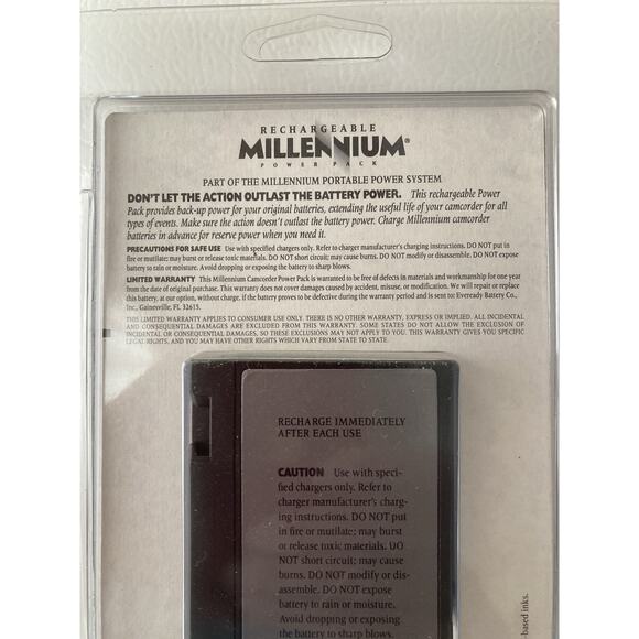 Millennium Rechargeable Camcorder Battery 12V - Picture 5 of 5